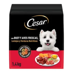 Cesar Vaca e Aves Frescas ração semi-húmida para cães