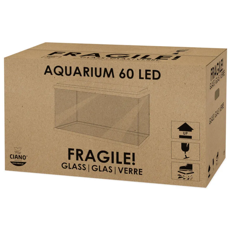Ciano Aqua Led 60 Aquário Branco com luz led, filtro e aquecedor