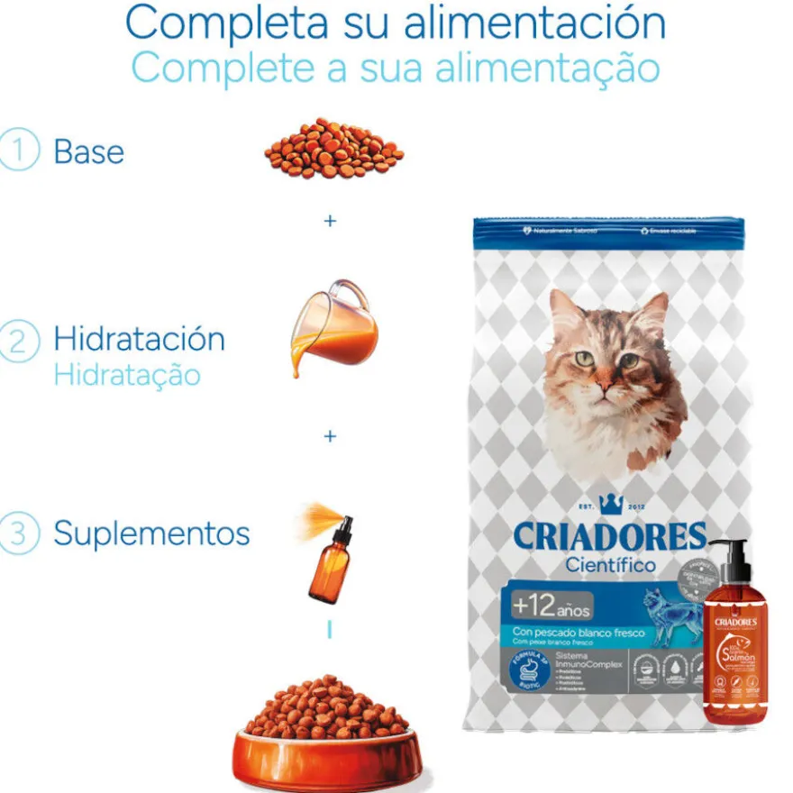 Criadores Científico Senior +12 Ração de peixe para gatos