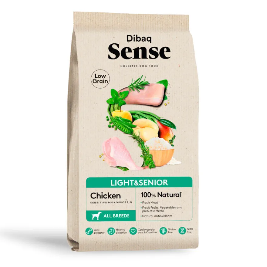 Dibaq Sense Low Grain Light & Senior Ração de Frango para cães