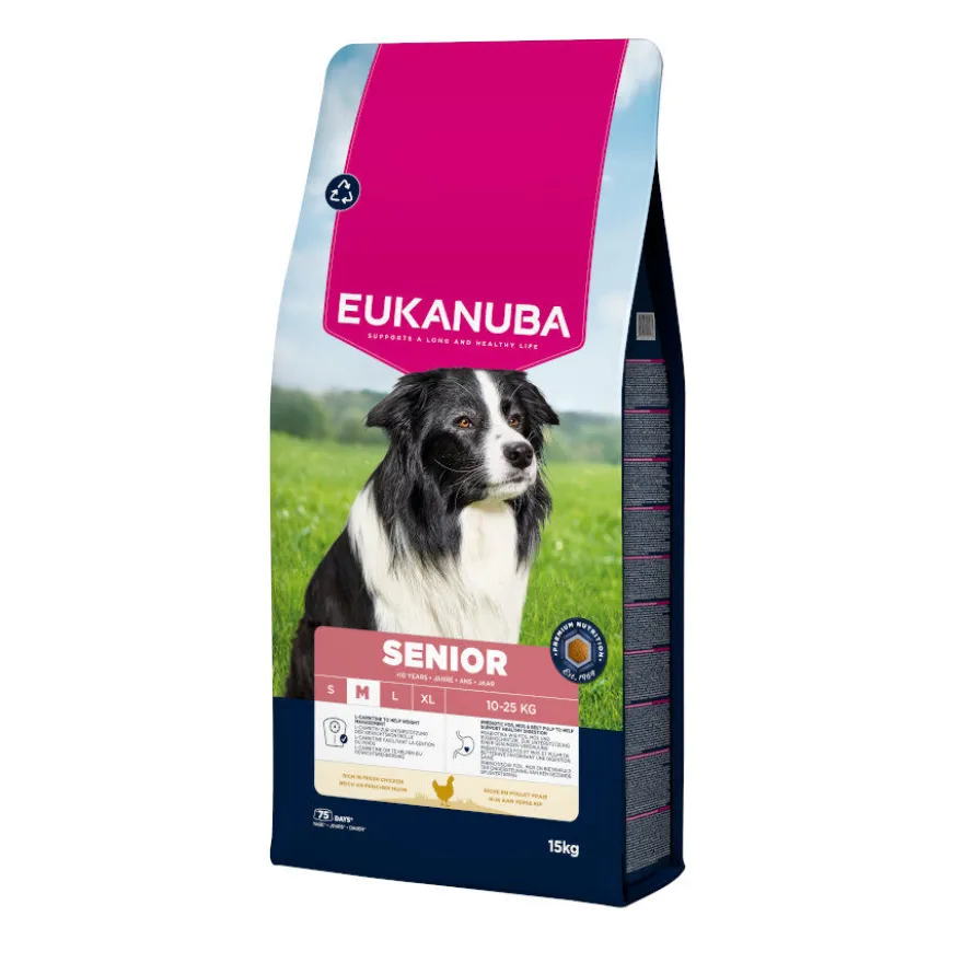 Eukanuba Senior Ração de frango para cães de raças médias