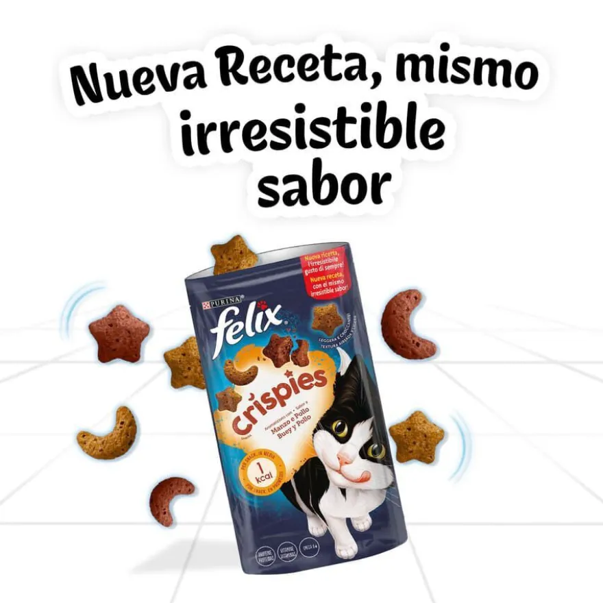 Felix Biscoitos Crispies boi e frango para gatos