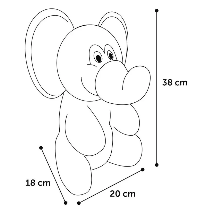 Flamingo Henny Elefante de Peluche Cinza para cães