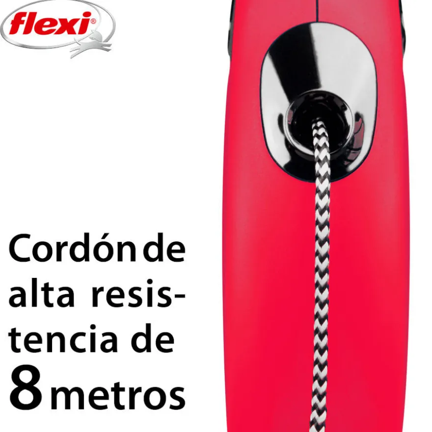 Flexi New Classic Trela extensível com cabo vermelho para cães