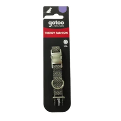 Gotoo Coleira tweed cinza para cães