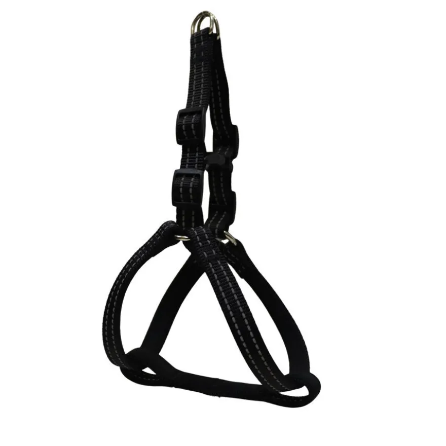 Gotoo Peitoral preto de nylon refletor para cães
