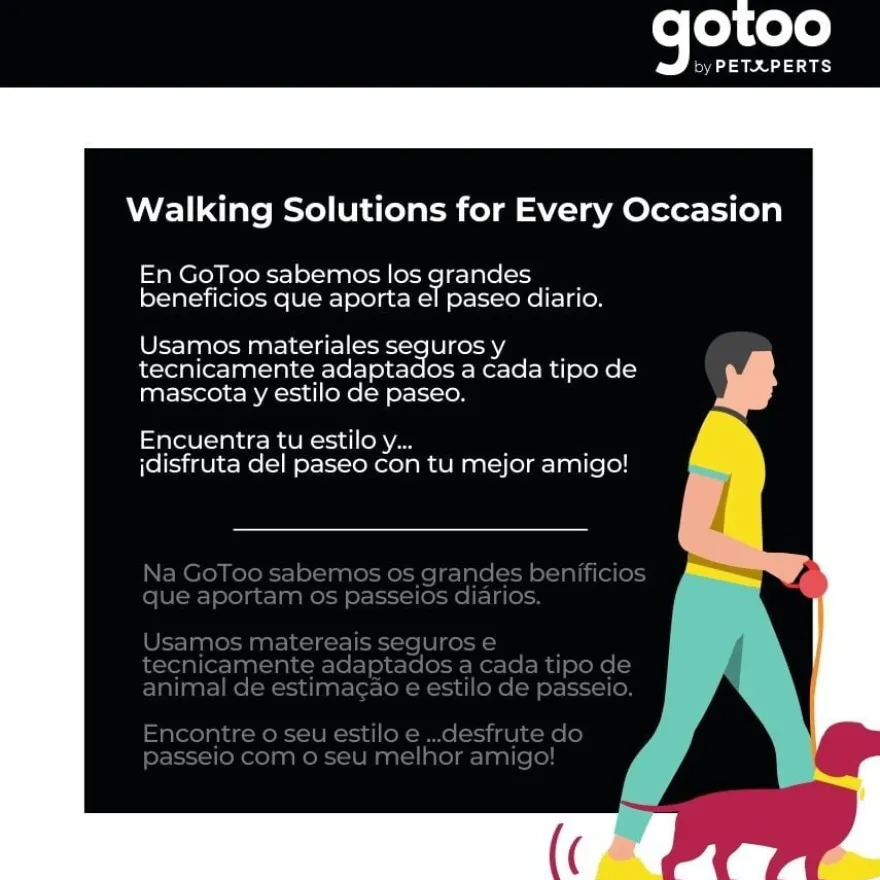Gotoo Trela de nylon preta para cães