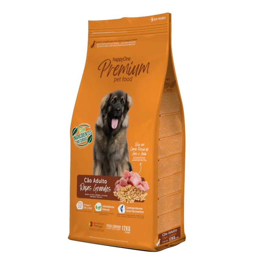 happyOne Premium ração de carne fresca de aves para cães de raças grandes