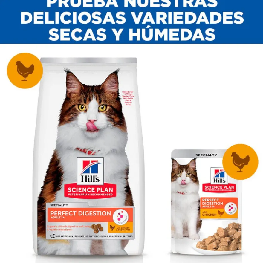 Hill's Adult Science Plan Perfect Digestion Frango ração para gatos