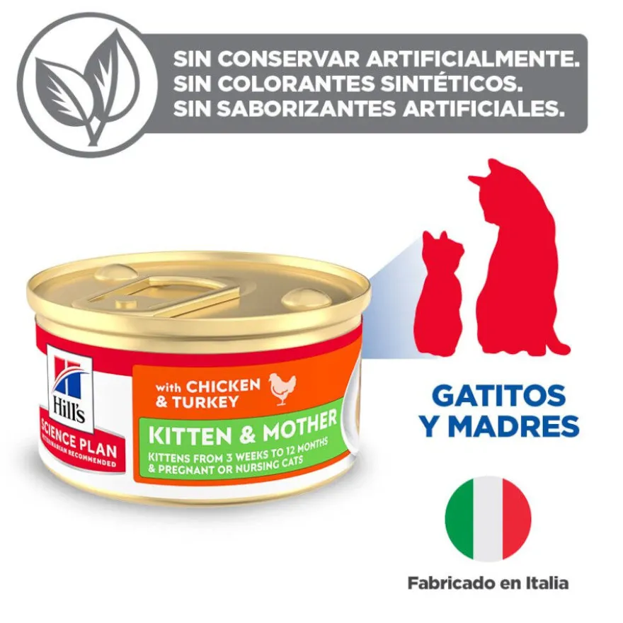 Hill's Science Plan Kitten y Mother Mousse de Frango e Peru lata para gatos