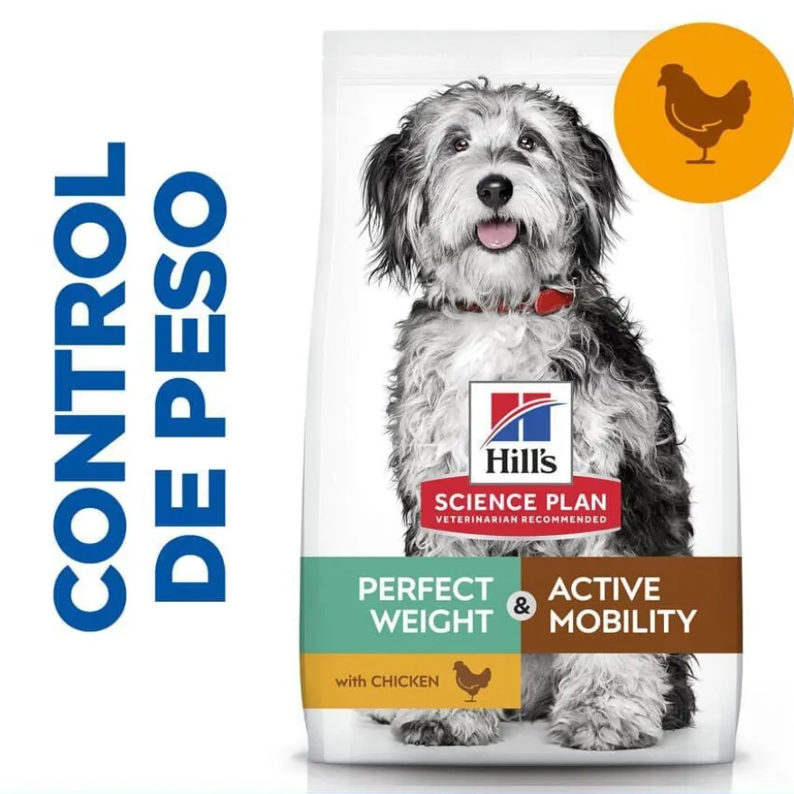 Hill's Science Plan Perfect Weight y Active Mobility Medium Frango ração para cães