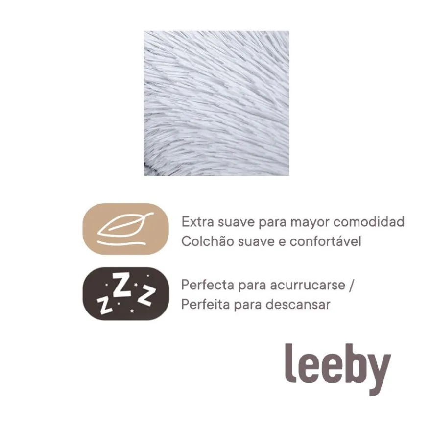 Leeby Almofada Suave Branca para cachorros