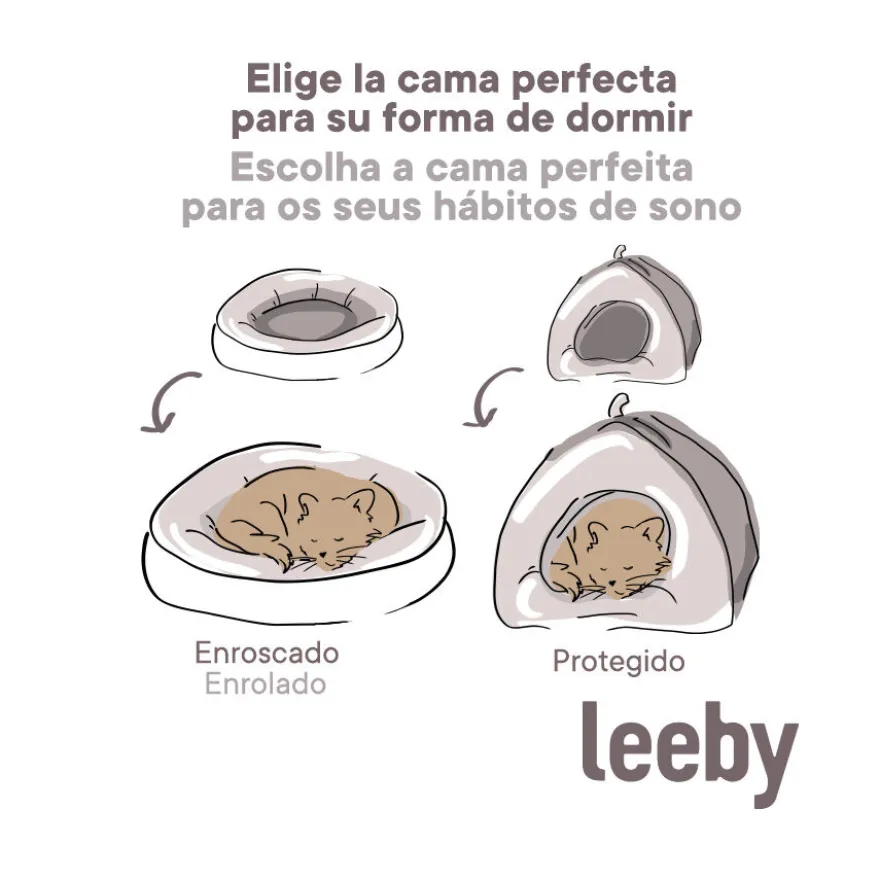 Leeby Almofada Suave Branca para cachorros