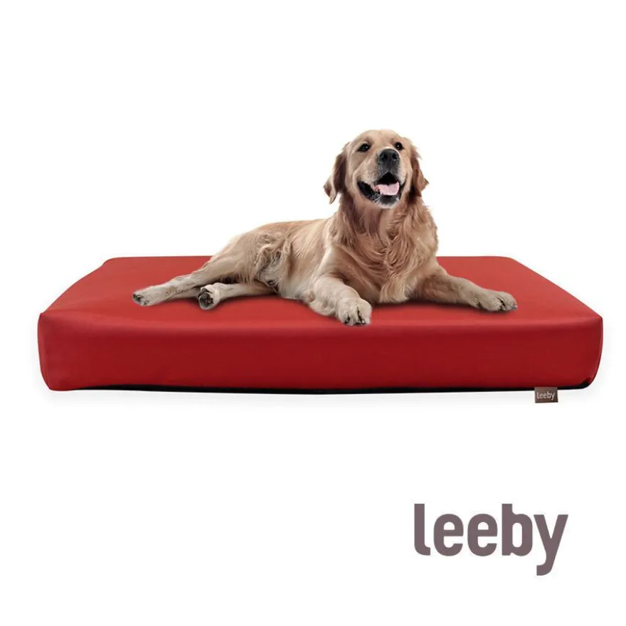 Leeby Almofada Waterproof vermelha anti-pelos vermelha para cães