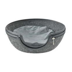 Leeby Cama Caverna Feltro Cinzento para gatos