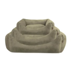 Leeby Cama de veludo verde para cães