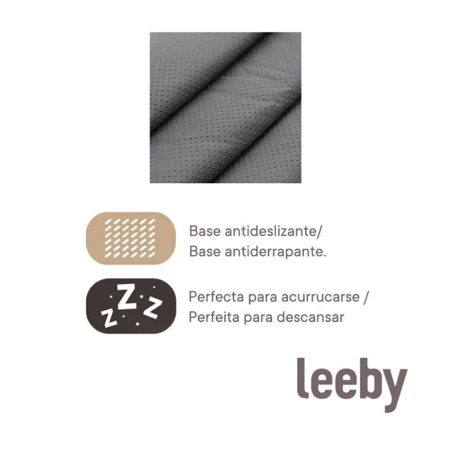 Leeby Cama Donut Antiderrapante Branca com Ouriços para gatos