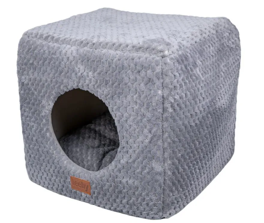 Leeby Cama Suave Cinzenta para gatos