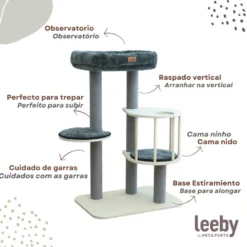 Leeby Cloud Collection torre arranhadora com cama para gatos