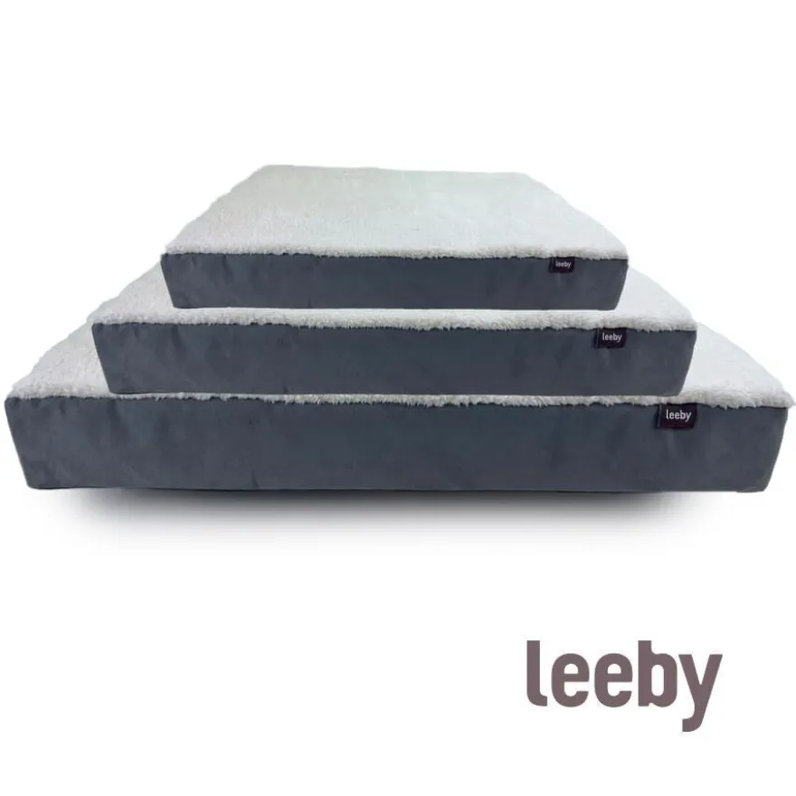 Leeby Colchão Ortopédico Viscoelástico Cinzento para cães
