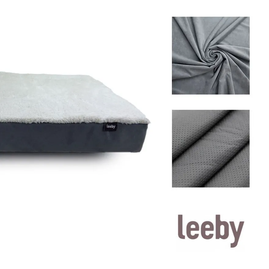 Leeby Colchão Ortopédico Viscoelástico Cinzento para cães