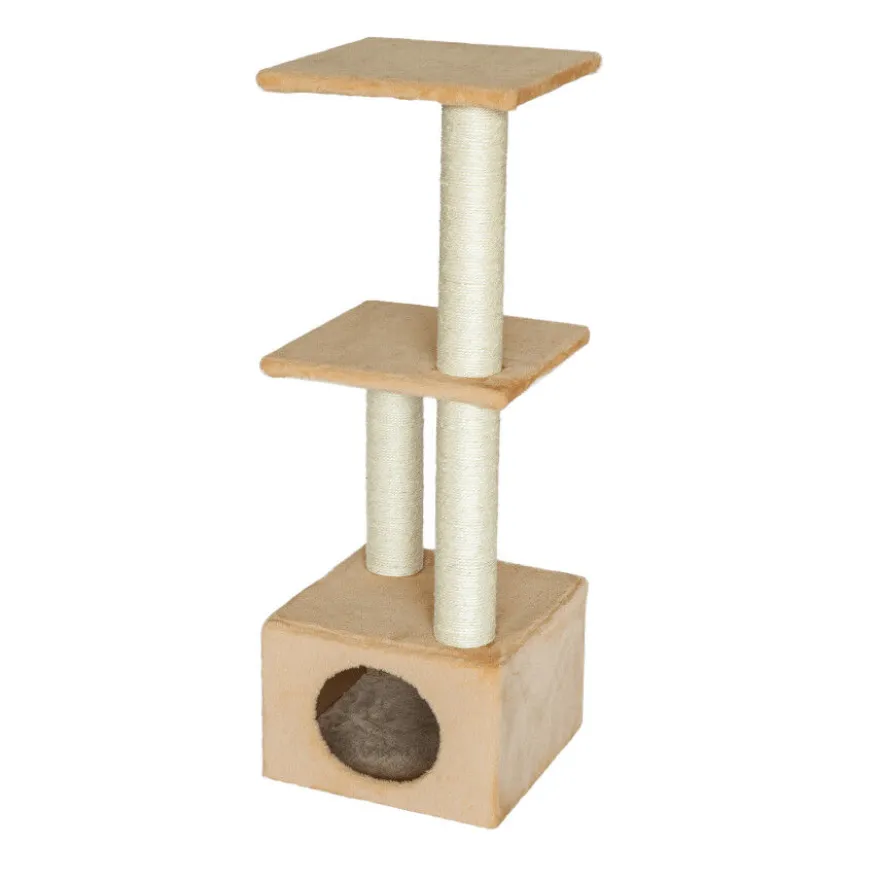 Leeby Colette DoubPost torre arranhadora com cama nido bege para gatos