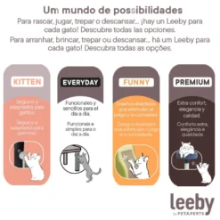 Leeby Colette DoubPost torre arranhadora com cama nido bege para gatos