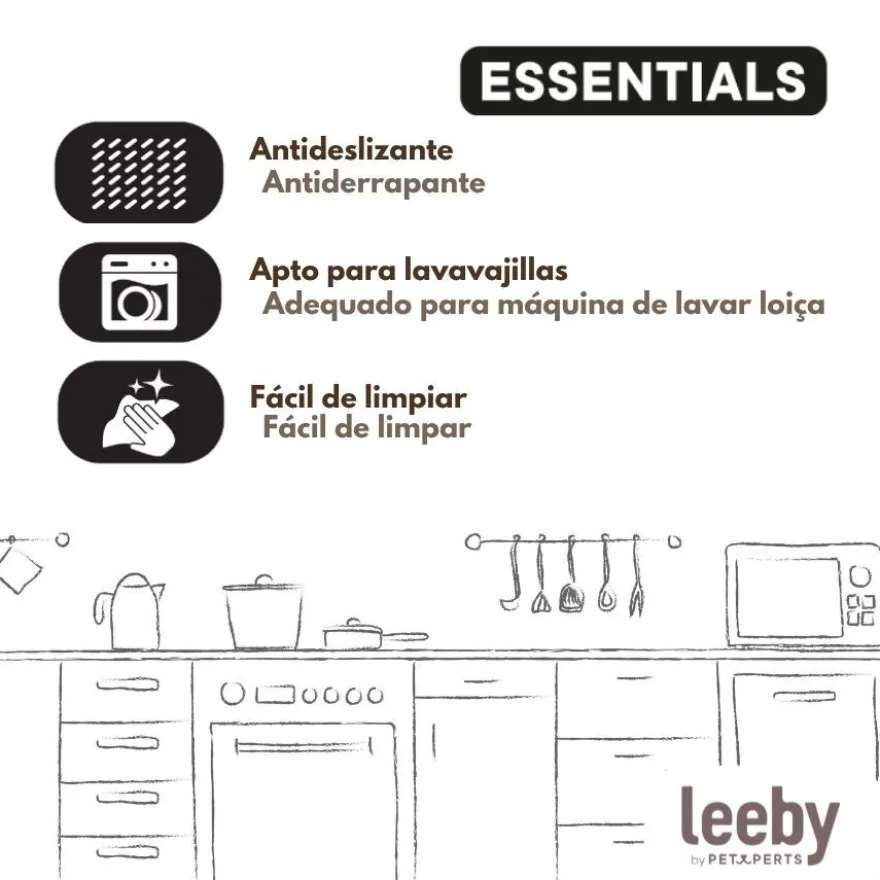 Leeby Comedouro de Metal com Anel de Silicone para cães