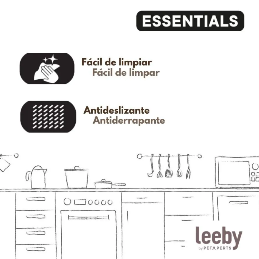 Leeby Comedouro Duplo em Aço Inoxidável com Suporte para cães e gatos