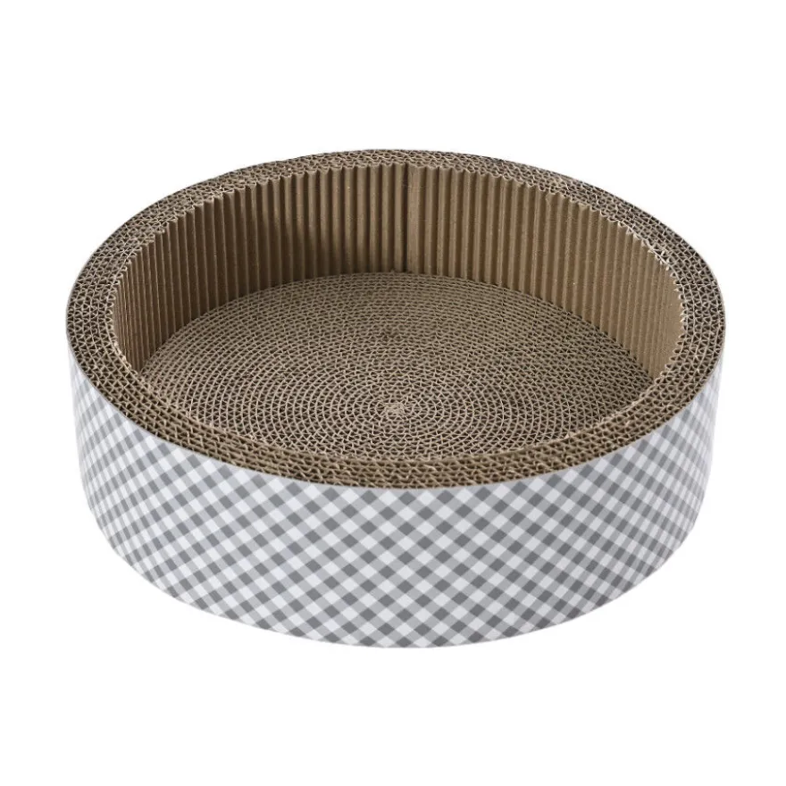 Leeby Domingo cama arranhador de cartão vichy para gatos