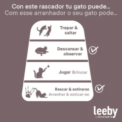 Leeby Domingo cama arranhador de cartão vichy para gatos