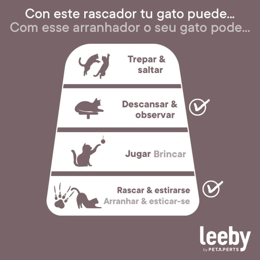 Leeby Domingo cama arranhador de cartão vichy para gatos