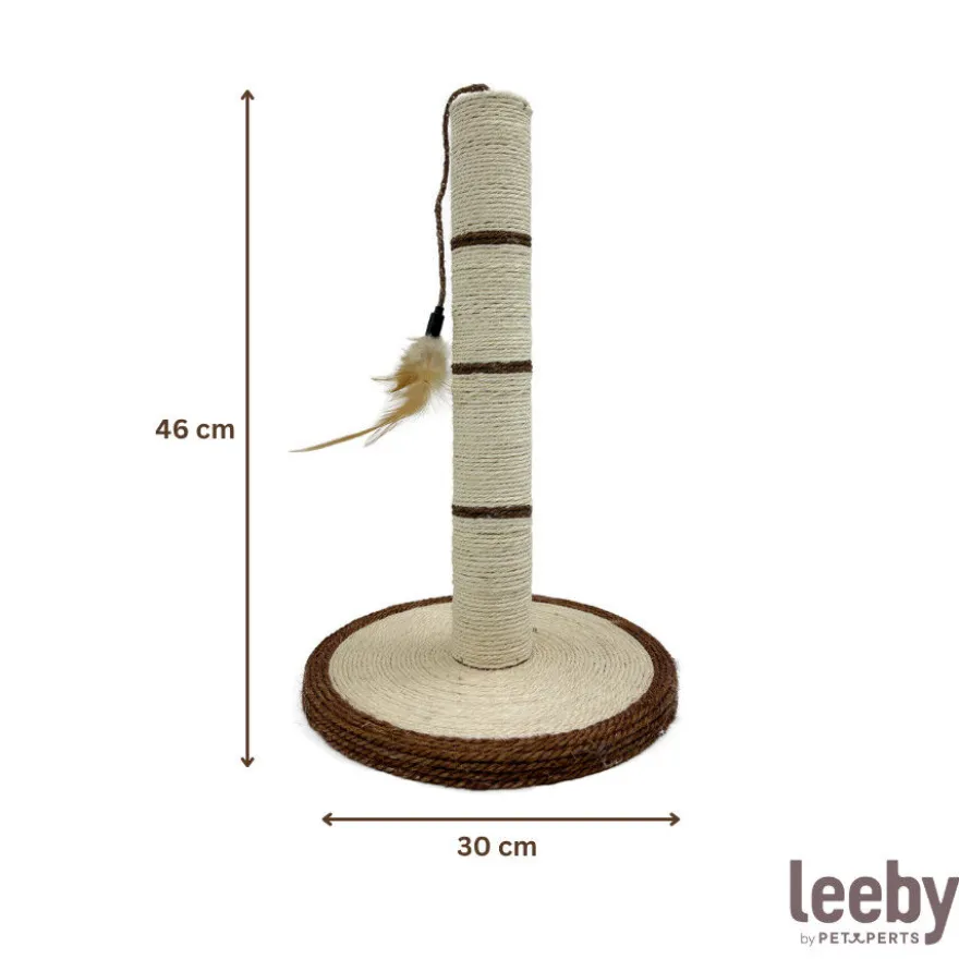 Leeby Isidoro arranhador de sisal com brinquedo castanho para gatos