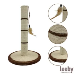 Leeby Isidoro arranhador de sisal com brinquedo castanho para gatos