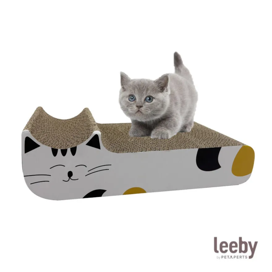 Leeby Kira arranhador de cartão branco para gatos