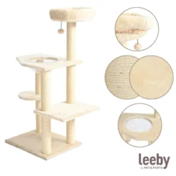 Leeby Luna árvore arranhadora com cama e brinquedo para gatos