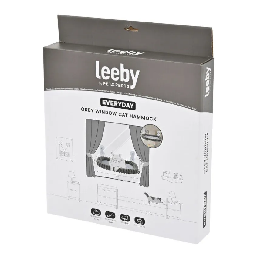 Leeby Rede de Janela Cinzento para gatos
