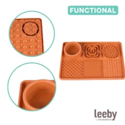 Leeby Tapete de Lamber Laranja para cães e gatos