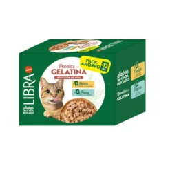 Libra Comida húmida de frango e peru em gelatina em saquetas para gatos