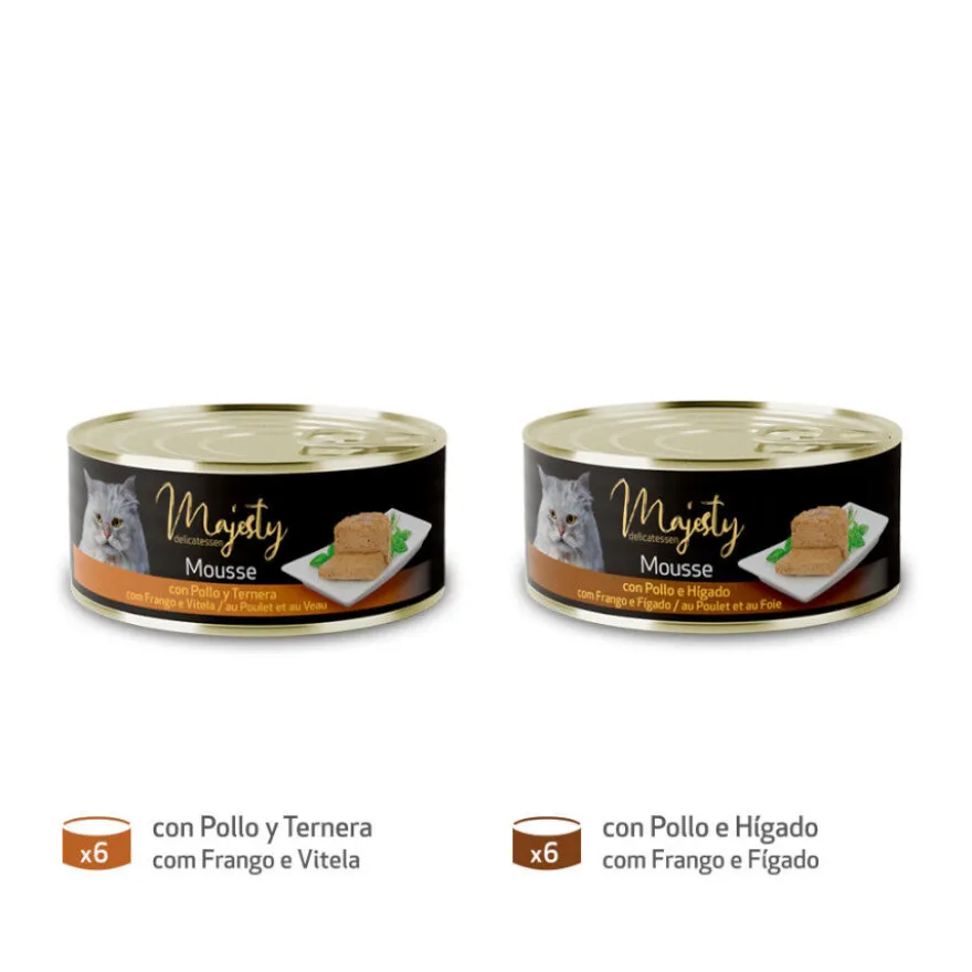 Majesty Adult Gold Selection Mousse Carne lata para gatos - Pack