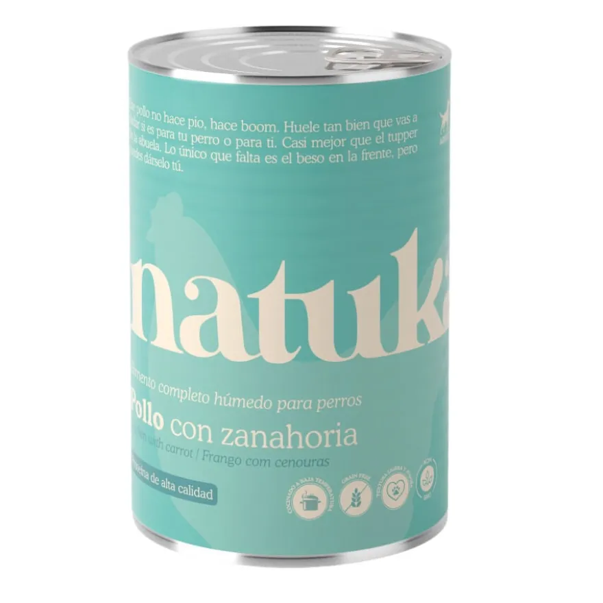 Natuka Alimento húmido de frango e cenouras em lata para cães