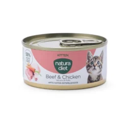 Natura Diet Kitten Comida Húmida de Vaca e Frango em Lata para gatos