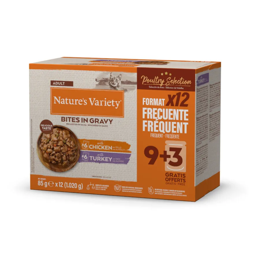 Nature’s Variety Alimento húmido de frango ou peru em saqueta para gatos