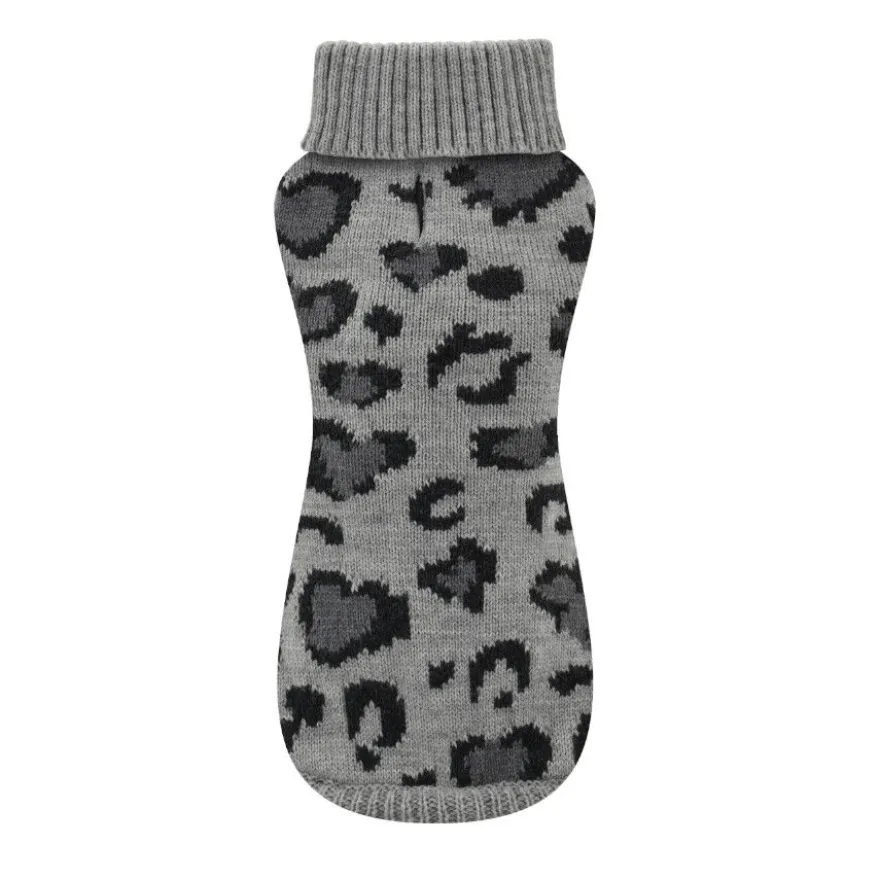 Nayeco Camisola Jacquard Leopardo Cinzenta para cães