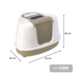 Nice Care Caixa de areia Flip Corner Bege para gatos