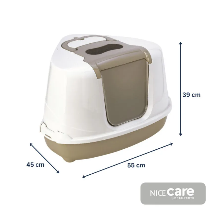 Nice Care Caixa de areia Flip Corner Bege para gatos