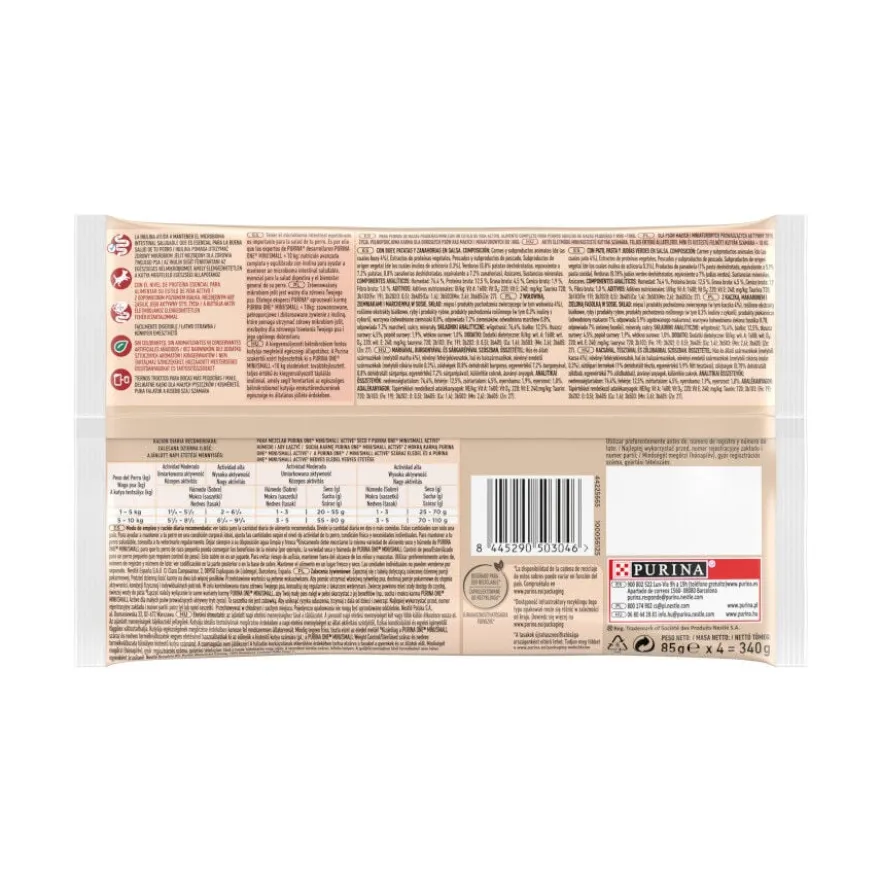 One Mini Small Active Multipack Carne de Vaca e Pato com molho para cães