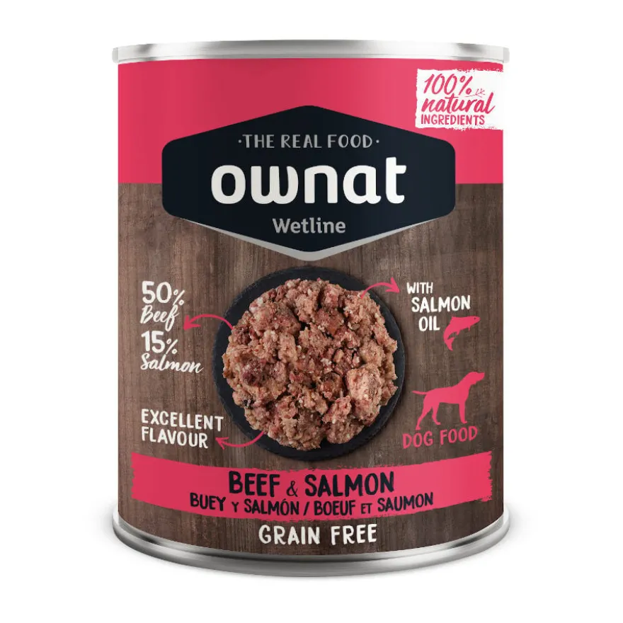 Ownat Wetline Boi e Salmão lata para cães
