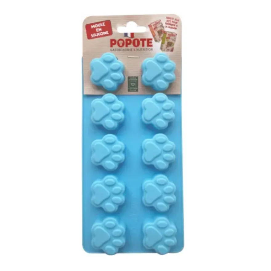 POPOTE Comedouro Patitas em Silicone Azul para Cães e Gatos
