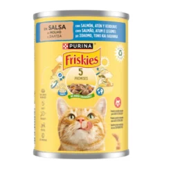 Purina Friskies Adult salmão e atum lata para gatos